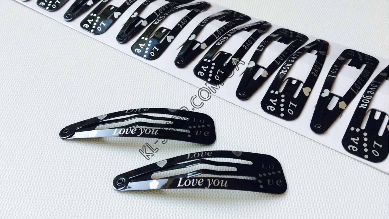 Заколка тик-так "Love you", 6,5 см Заколка тик-так "Love you", 6,5 см