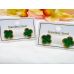 Серьги гвоздики (изумруд), 1,3 х 1,3 см