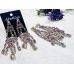 Серьги стразы "Вечерние" (серебро), 9 см