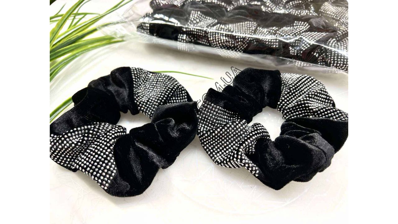 Резинка велюр (стразы), 12 см Резинка велюр (стразы), 12 см