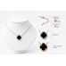 Кулон в стиле Van Cleef с черным клевером
