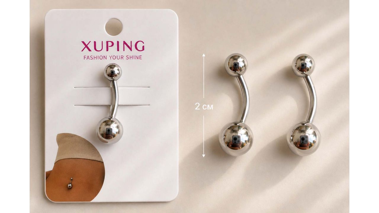 Лаконичная серебристая серьга Xuping для пирсинга Лаконичная серебристая серьга Xuping для пирсинга